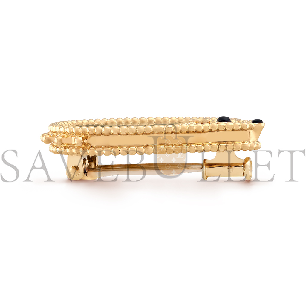 V*n Cl**f arpels lucky animals hedgehog clip - yellow gold, mother-of-pearl, onyx, tiger eye vcarp2az00